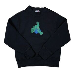 Vintage Jerzees USA Made Embroidered Incredible Hulk Sweater XS Kids Youth 2-4